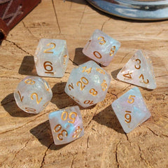 Pearlescent Polyhedral Dice Set for Table Games