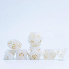 7pc Monochrome Pearlescent Dice Set for Role Play & Tabletop Games