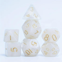 7pc Monochrome Pearlescent Dice Set for Role Play & Tabletop Games