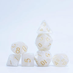 7pc Monochrome Pearlescent Dice Set for Role Play & Tabletop Games
