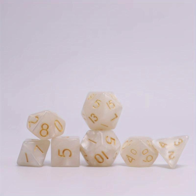 7pc Monochrome Pearlescent Dice Set for Role Play & Tabletop Games