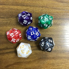 20 Sided Transparent Red Dice - D20 Attack Value Dice