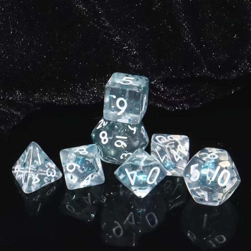 7pcs Mini Acrylic Polyhedral Dice Set For Role Play