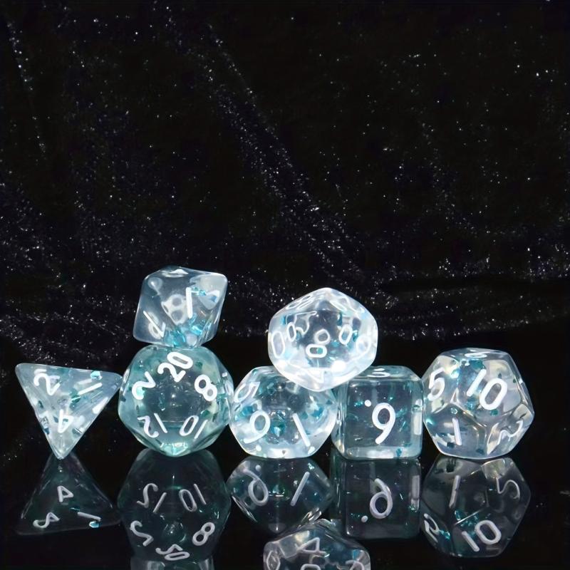 7pcs Mini Acrylic Polyhedral Dice Set For Role Play