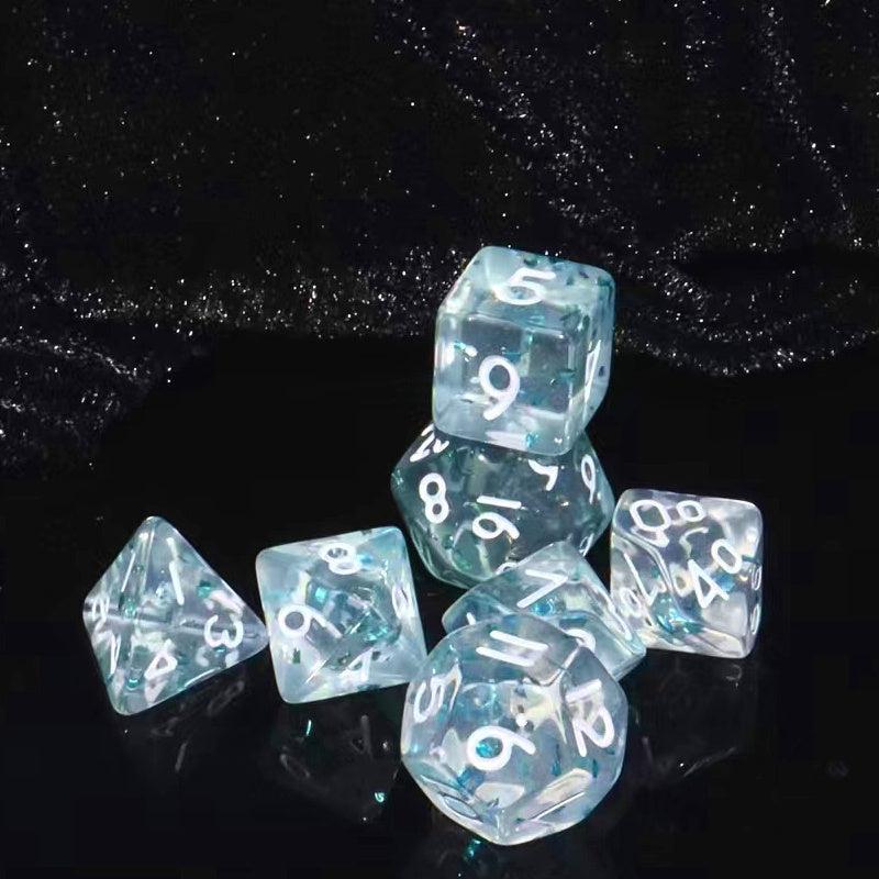 7pcs Mini Acrylic Polyhedral Dice Set For Role Play