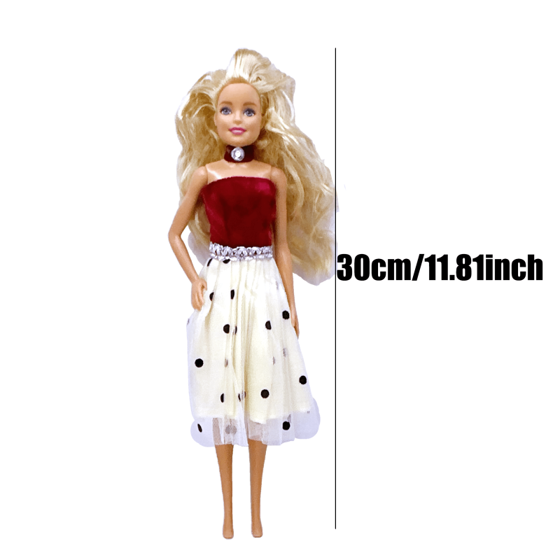 30cm Doll Dress with Mesh Skirt & Neckband Accessories