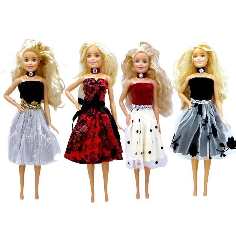 30cm Doll Dress with Mesh Skirt & Neckband Accessories