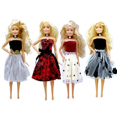 30cm Doll Dress with Mesh Skirt & Neckband Accessories