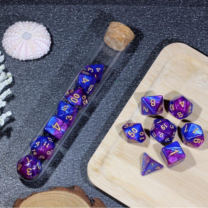 7pcs Test Tube Dice sided Dice Fun Indoor Game Toy Gift For Kids