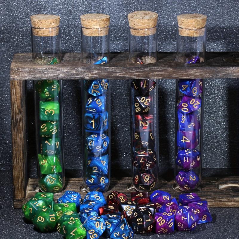 7pcs Test Tube Dice sided Dice Fun Indoor Game Toy Gift For Kids