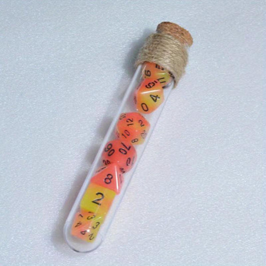 7pcs Test Tube Dice Set With Wooden Plug Luminous Dice for Kids