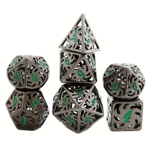 7pcs Hollow Metal Polyhedral Dices for Cosplay Game