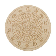 Wooden Round Dowsing Board for Witchcraft Wiccan Altar