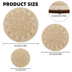 Wooden Round Dowsing Board for Witchcraft Wiccan Altar