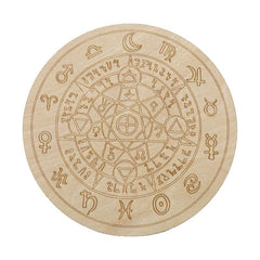 Wooden Round Dowsing Board for Witchcraft Wiccan Altar