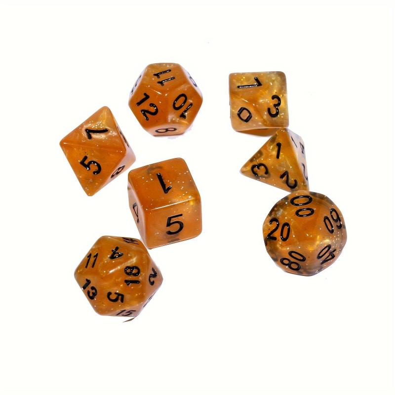 Honey Themed Polyhedral Dice Set with Bottle for Tabletop Games