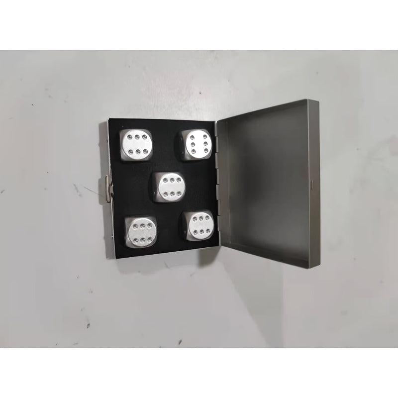 Aluminium Alloy Dices Set for Poker Game with Storage Box