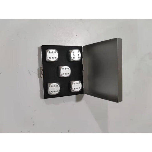 Aluminium Alloy Dices Set for Poker Game with Storage Box
