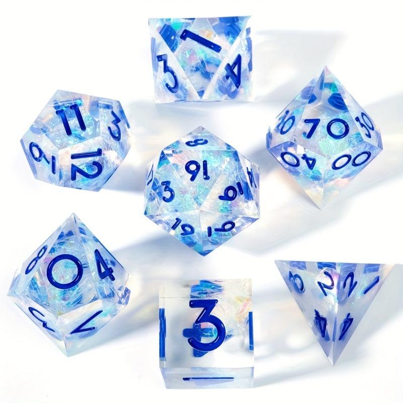 7pcs Sharp Edge Polyhedron Dices for Role-playing Games