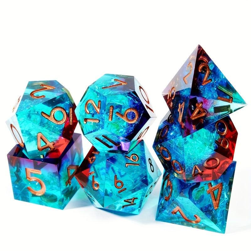 7pcs Sharp Edge Polyhedron Dices for Role-playing Games
