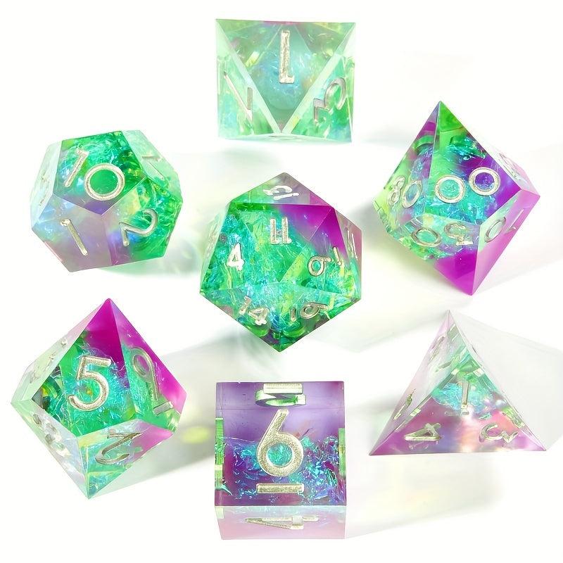 7pcs Sharp Edge Polyhedron Dices for Role-playing Games