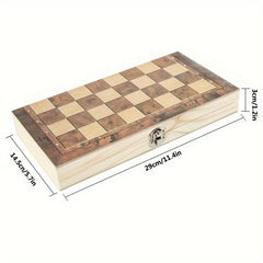 3-in-1 Chess Board Folding Wooden Portable Game Board