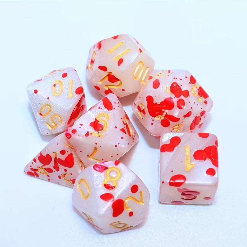 Blood-Stained Red Polyhedral Dice Set 7-Piece