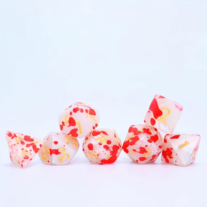 Blood-Stained Red Polyhedral Dice Set 7-Piece