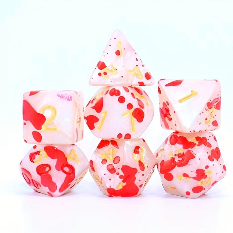 Blood-Stained Red Polyhedral Dice Set 7-Piece