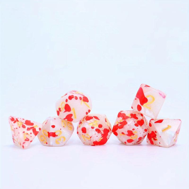Blood-Stained Red Polyhedral Dice Set 7-Piece