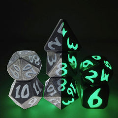 Dragon Scale Metal Glowing Dice Set