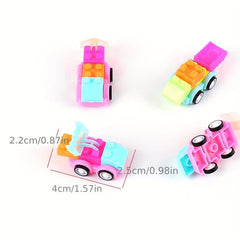 10pcs Cartoon Mini Puzzle Building Blocks Car Toys