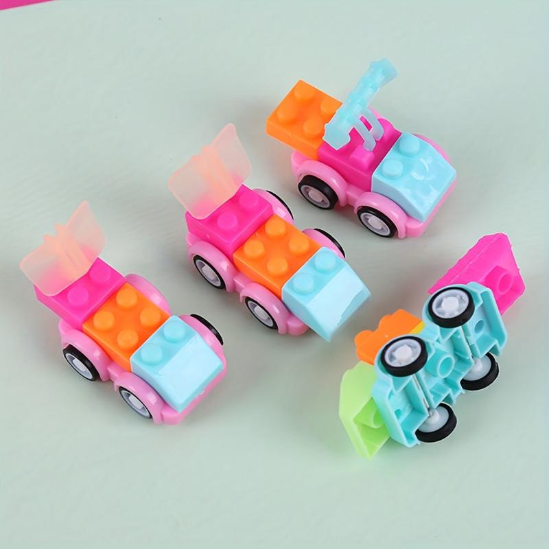 10pcs Cartoon Mini Puzzle Building Blocks Car Toys