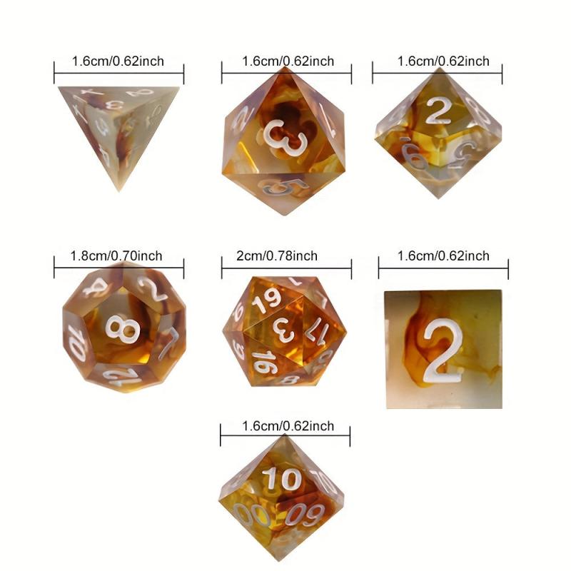 7pcs Polyhedral Dice Set for Tabletop Games