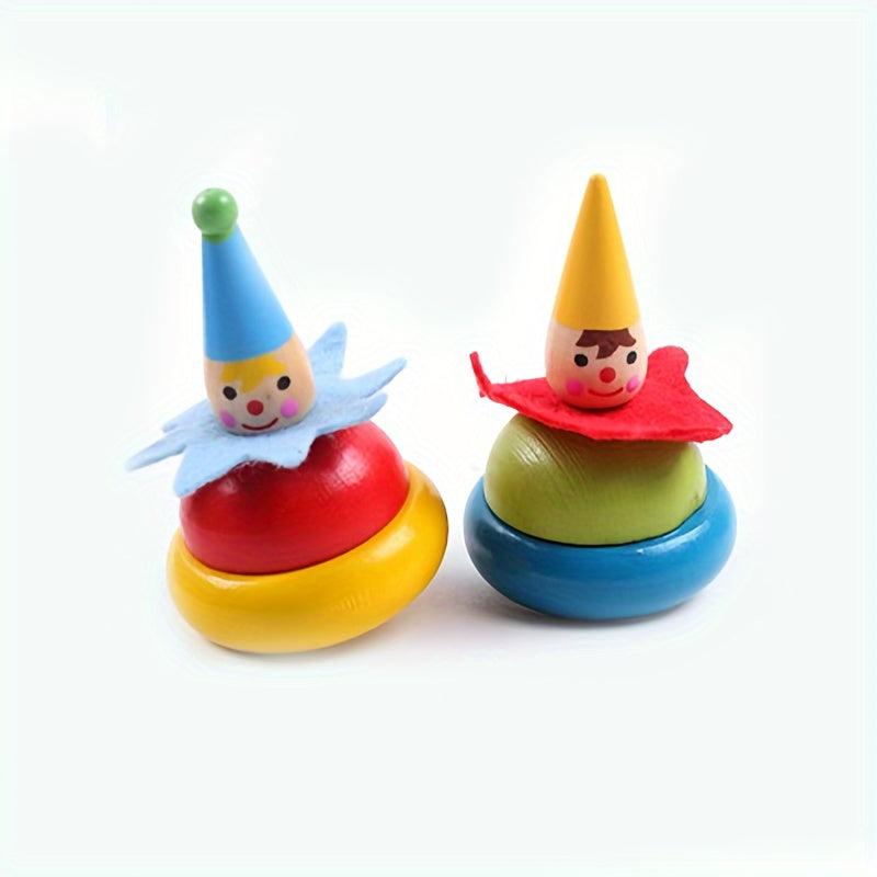 2pcs Wooden Colorful Decompression Gyros Gift