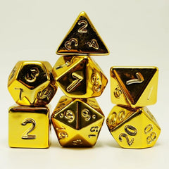 7 Piece Yellow Dice Set for Tabletop RPG
