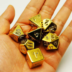 7 Piece Yellow Dice Set for Tabletop RPG