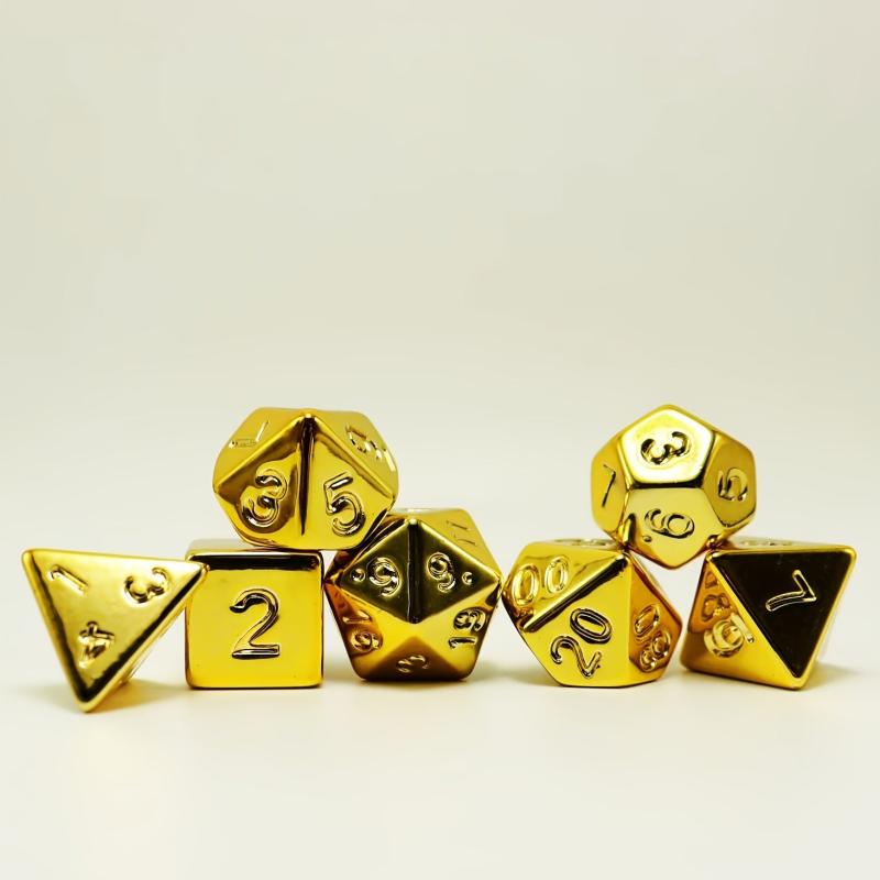 7 Piece Yellow Dice Set for Tabletop RPG