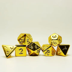7 Piece Yellow Dice Set for Tabletop RPG