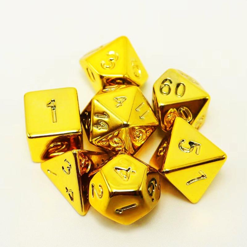 7 Piece Yellow Dice Set for Tabletop RPG