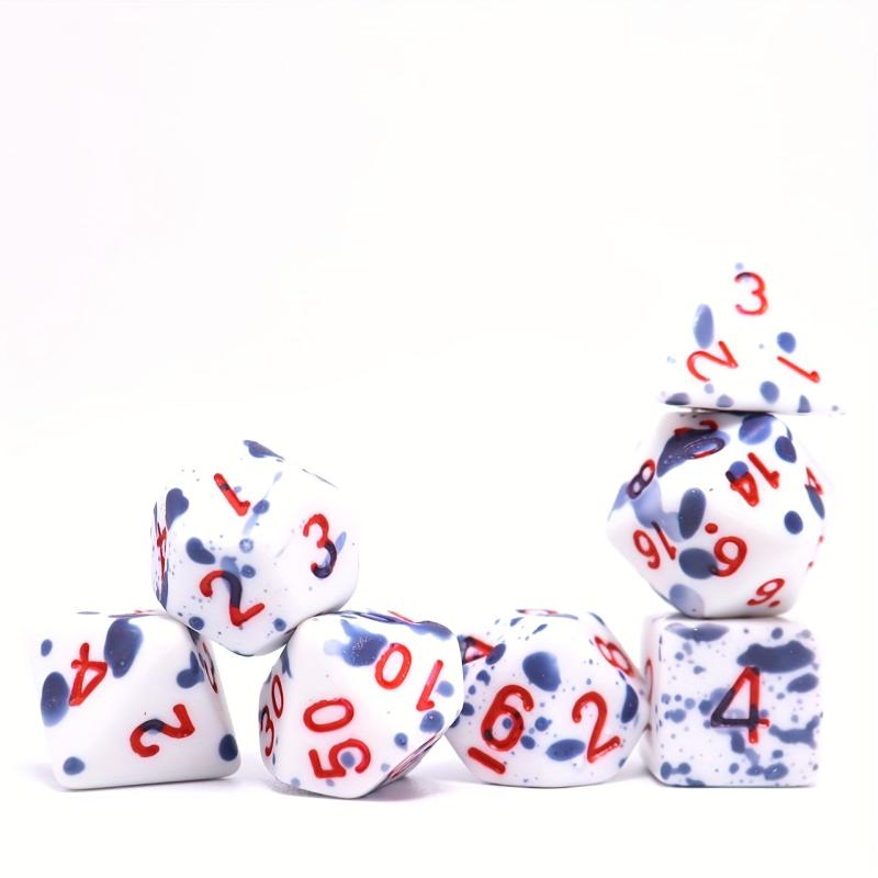 7pcs Dark Spray Painted Temperature Changing Magical Dice Set