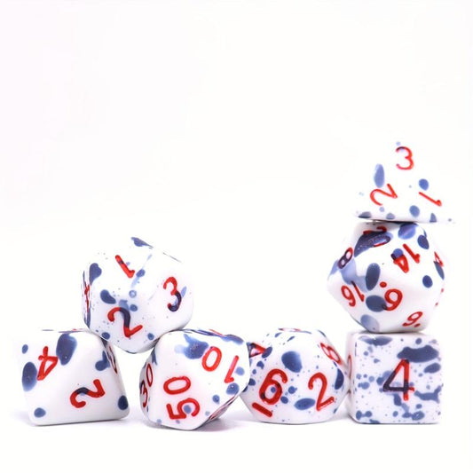 7pcs Dark Spray Painted Temperature Changing Magical Dice Set