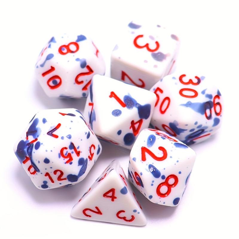 7pcs Dark Spray Painted Temperature Changing Magical Dice Set
