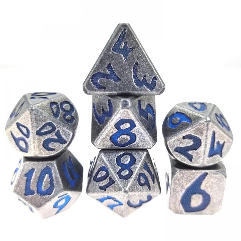 7pcs Dragon Scale Luminous Metal Polyhedral Dices For Board Game