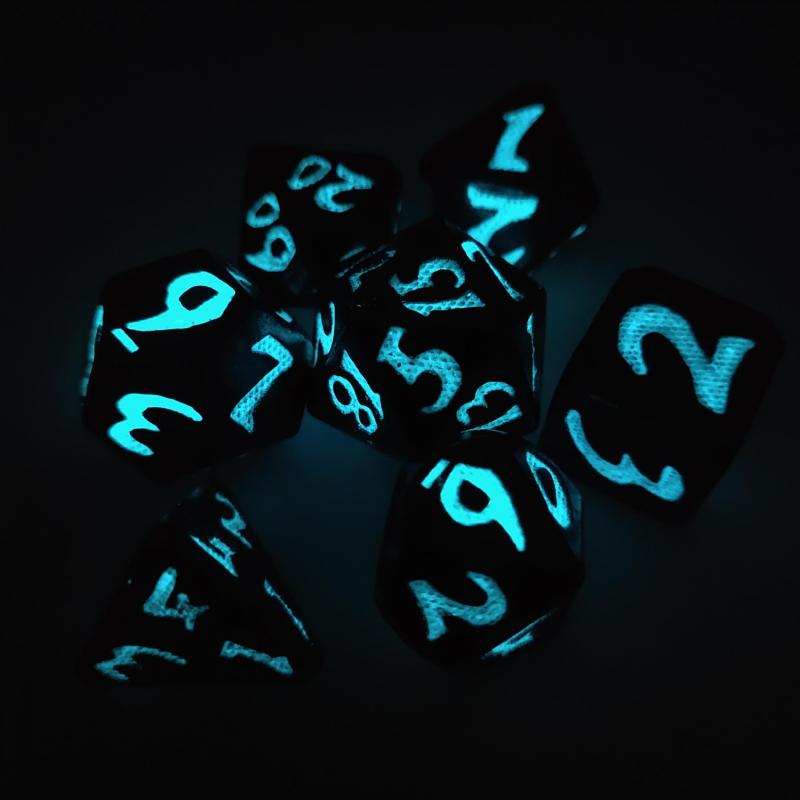 7pcs Dragon Scale Luminous Metal Polyhedral Dices For Board Game