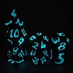 7pcs Dragon Scale Luminous Metal Polyhedral Dices For Board Game