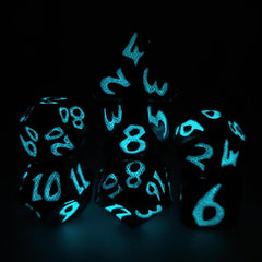 7pcs Dragon Scale Luminous Metal Polyhedral Dices For Board Game