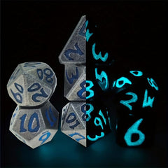 7pcs Dragon Scale Luminous Metal Polyhedral Dices For Board Game