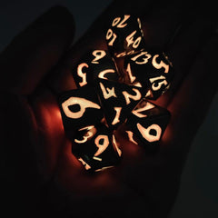 7pcs Dragon Scale Pink Luminous Polyhedral Dices Board Game