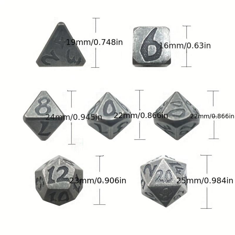 7pcs Dragon Scale Pink Luminous Polyhedral Dices Board Game